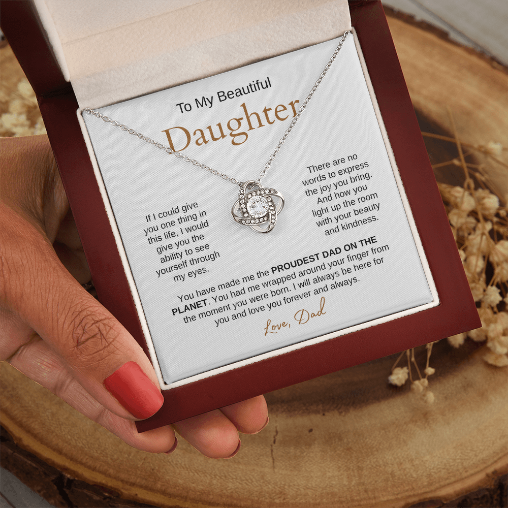 To My Beautiful Daughter| Love Knot Necklace