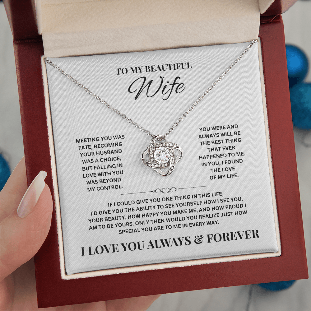 To My Beautiful Wife | Love Knot Necklace