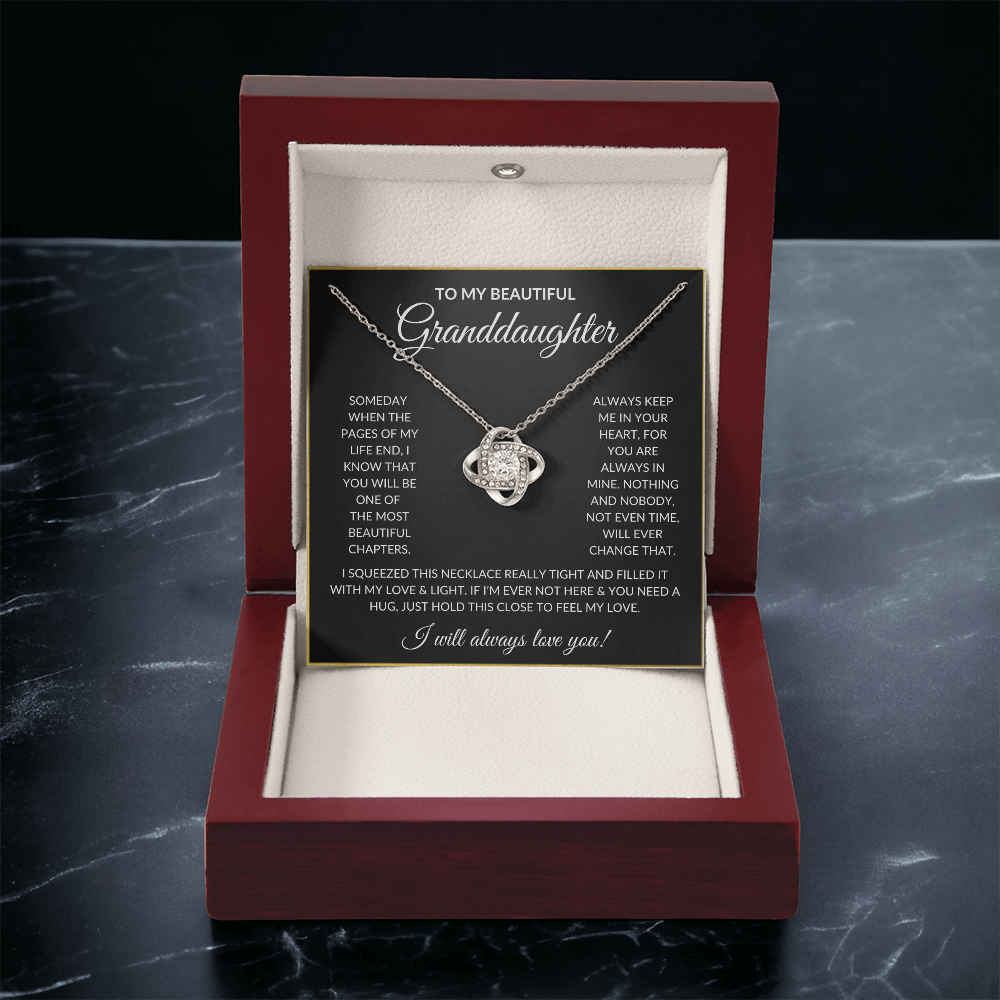 To My Beautiful Granddaughter | Love Knot Necklace