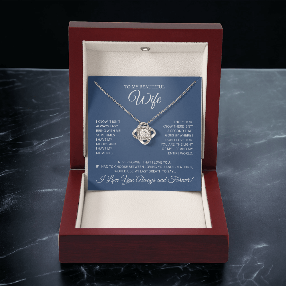 To My Beautiful Wife | Love Knot Necklace