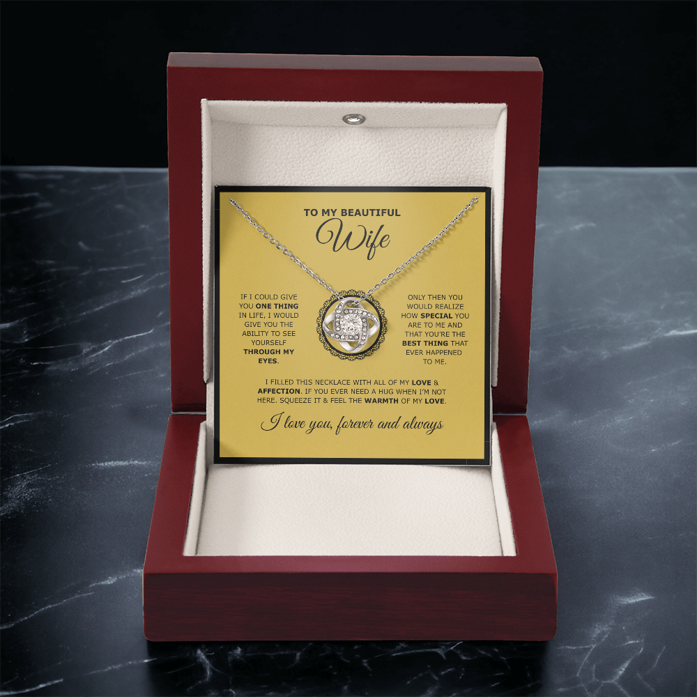 To My Beautiful Wife | Love Knot Necklace