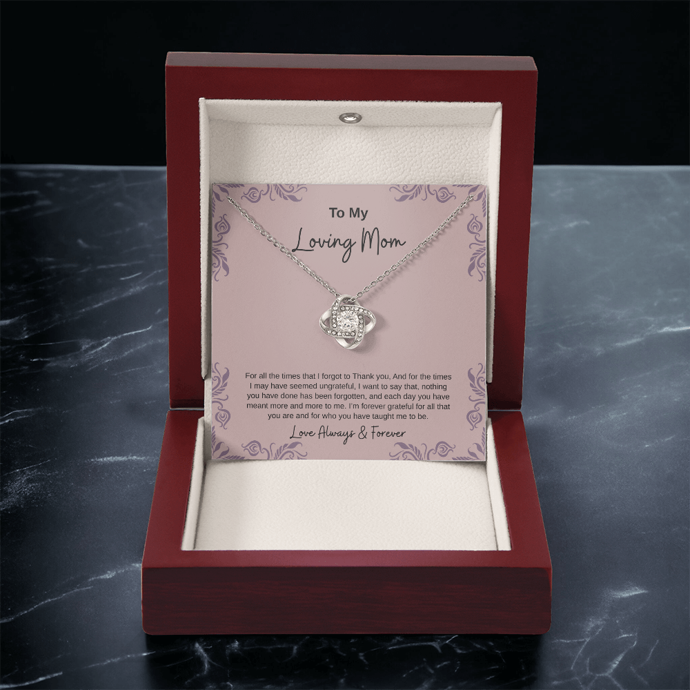 To My Loving Mom | Love Knot Necklace