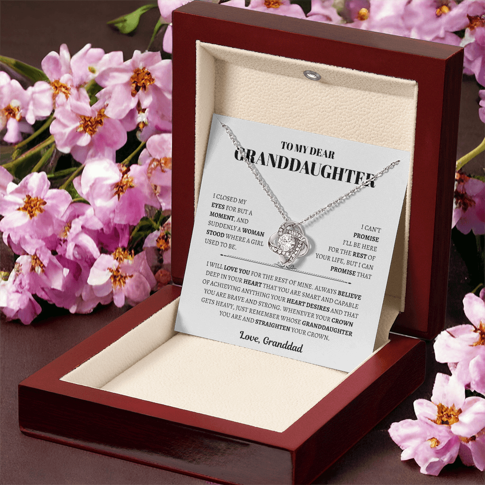 To My Dear Granddaughter from Granddad |  Love Knot Necklace