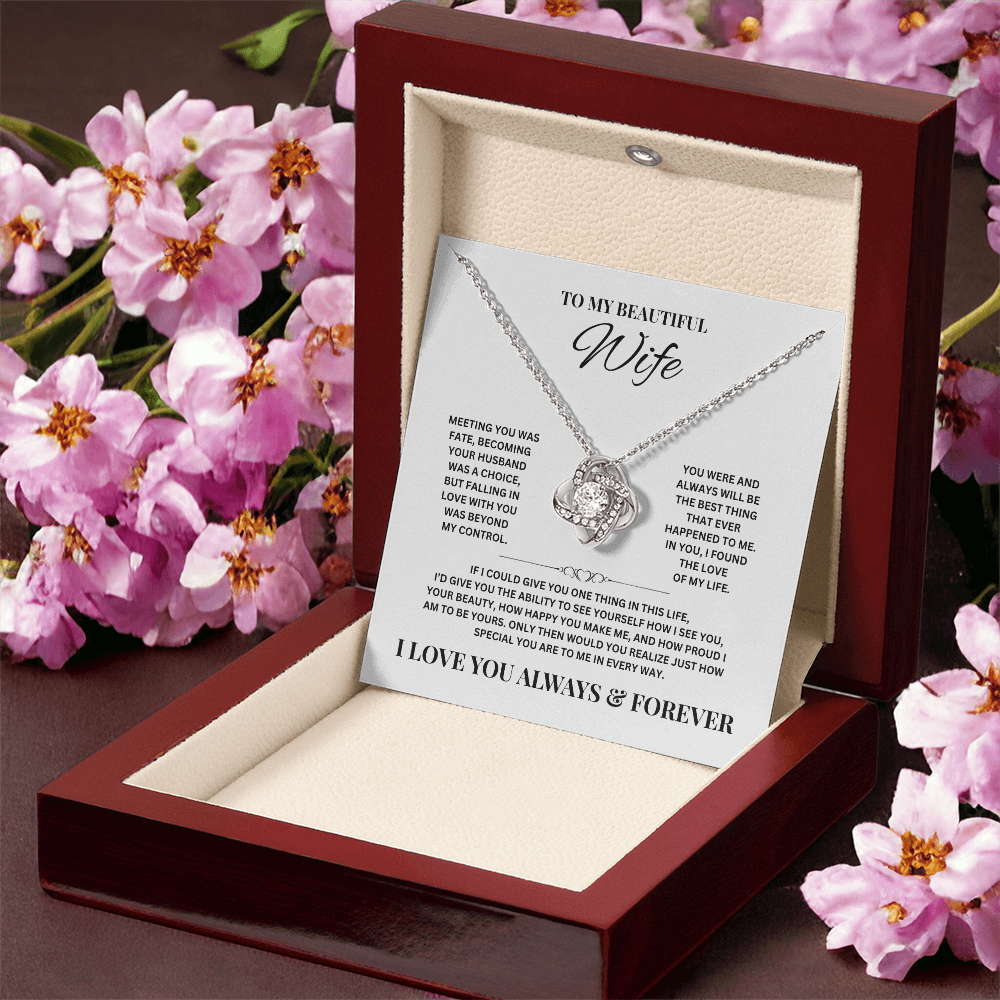 To My Beautiful Wife | Love Knot Necklace