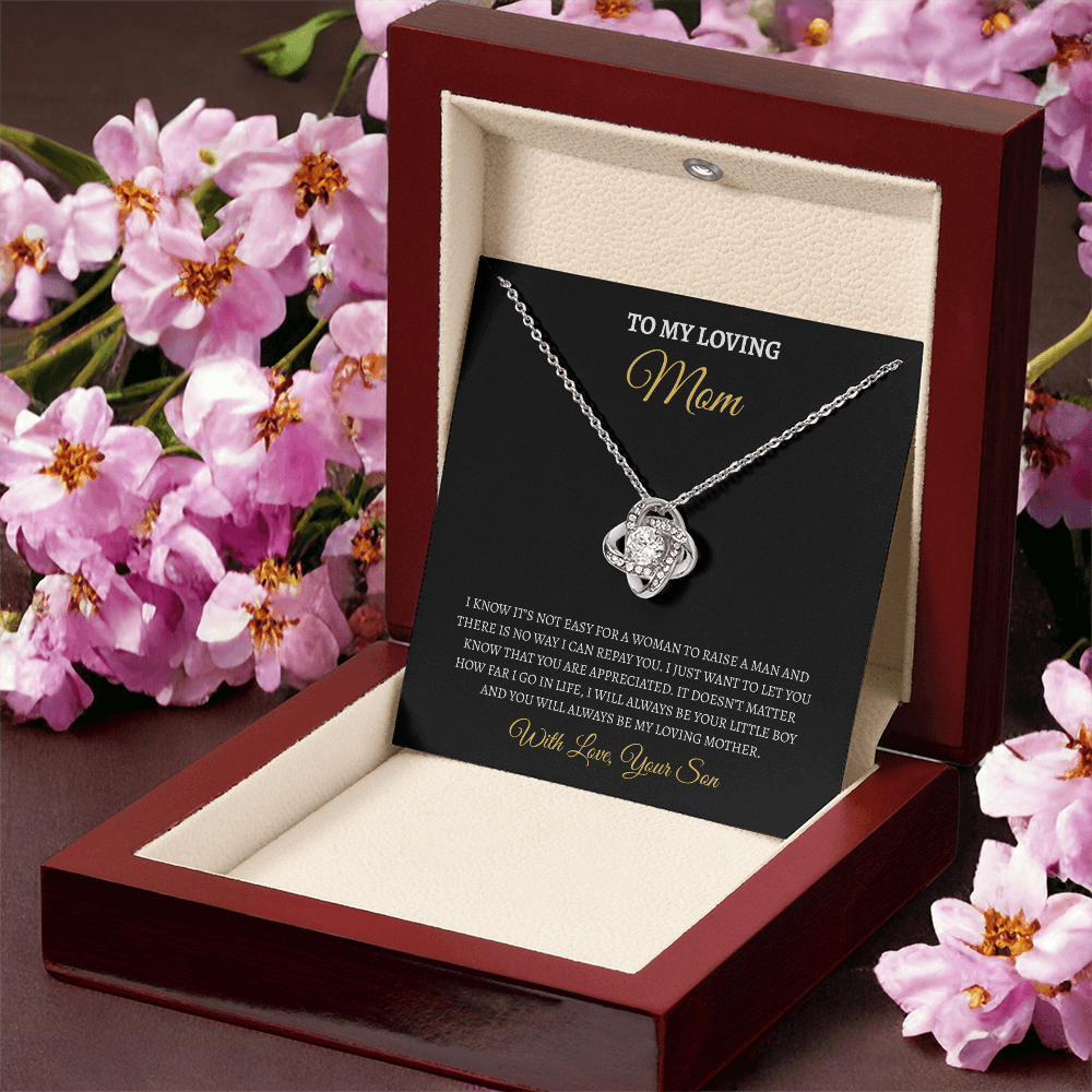 To My Loving Mom from son | Love Knot Necklace