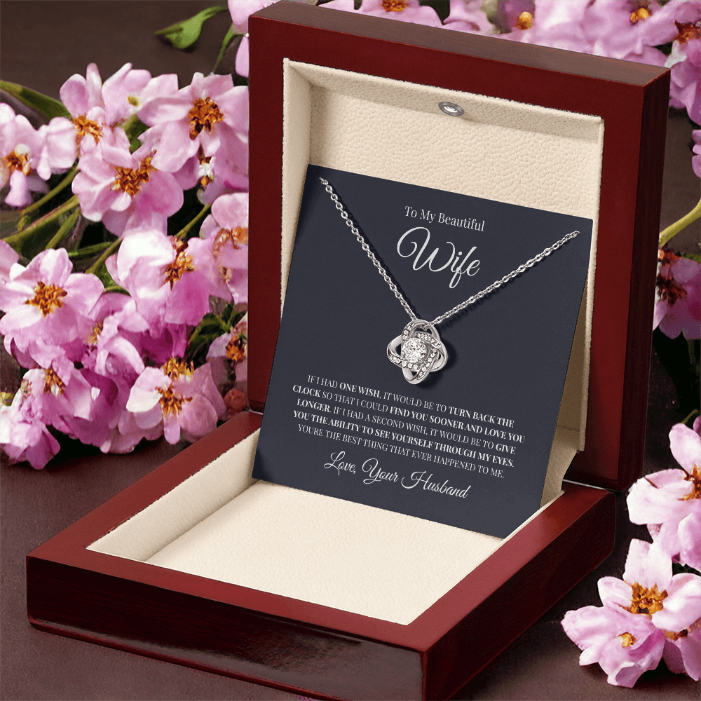 To My Beautiful Wife | Love Knot Necklace