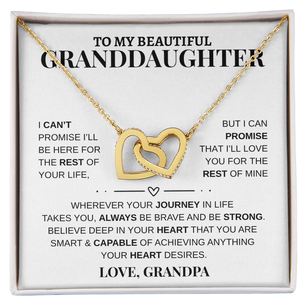 Gift To My Beautiful Granddaughter from Grandpa | Interlocking Hearts Necklace