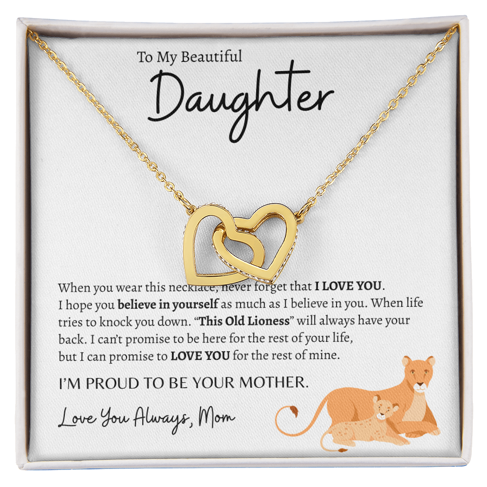 To My Beautiful Daughter | Interlocking Hearts Necklace