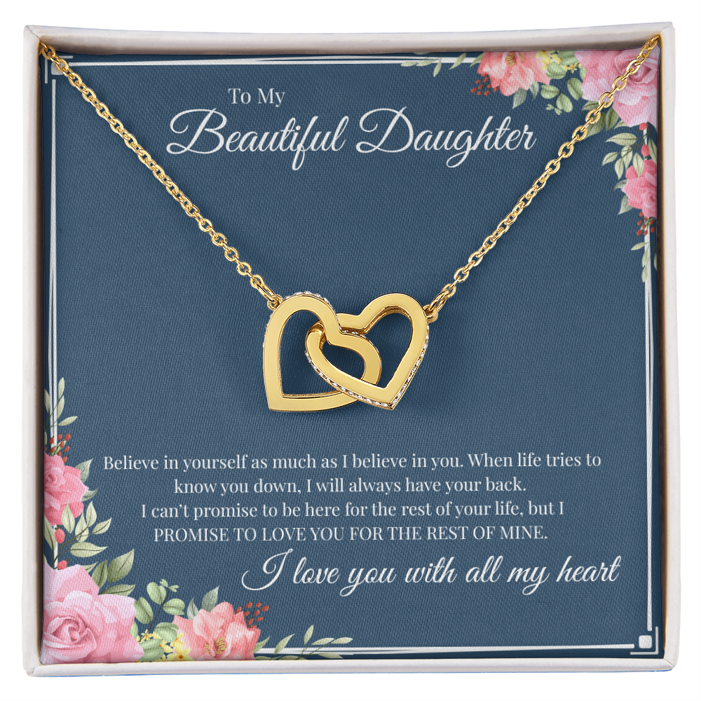 To My Beautiful Daughter | Interlocking Hearts Necklace