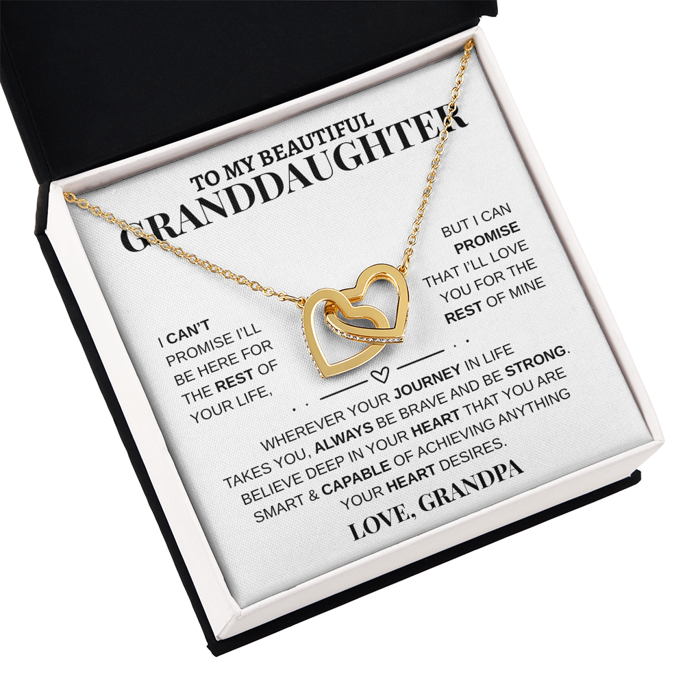 Gift To My Beautiful Granddaughter from Grandpa | Interlocking Hearts Necklace