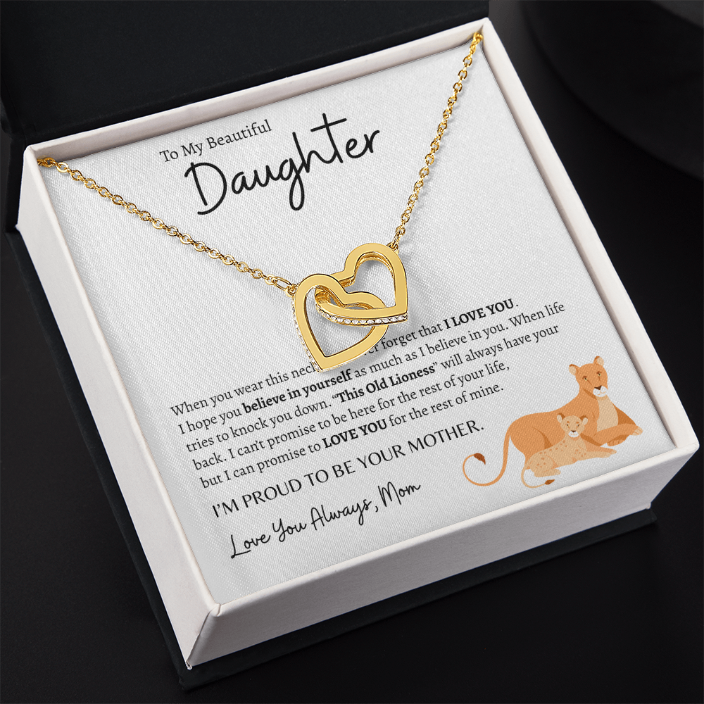 To My Beautiful Daughter | Interlocking Hearts Necklace