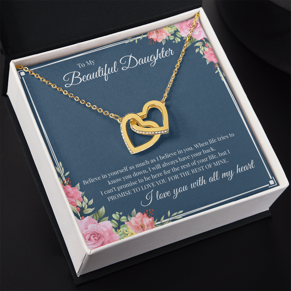 To My Beautiful Daughter | Interlocking Hearts Necklace