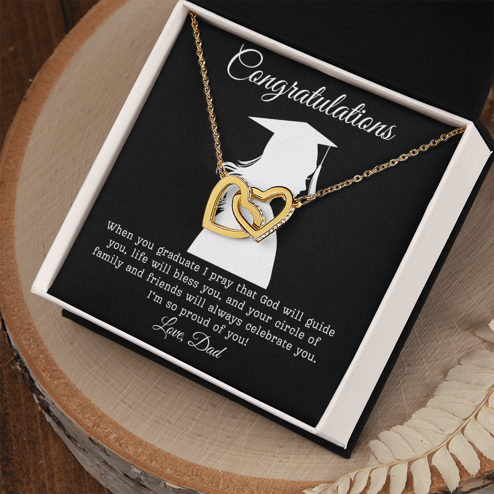 Congratulations (Daughter) Love Dad | Interlocking Hearts