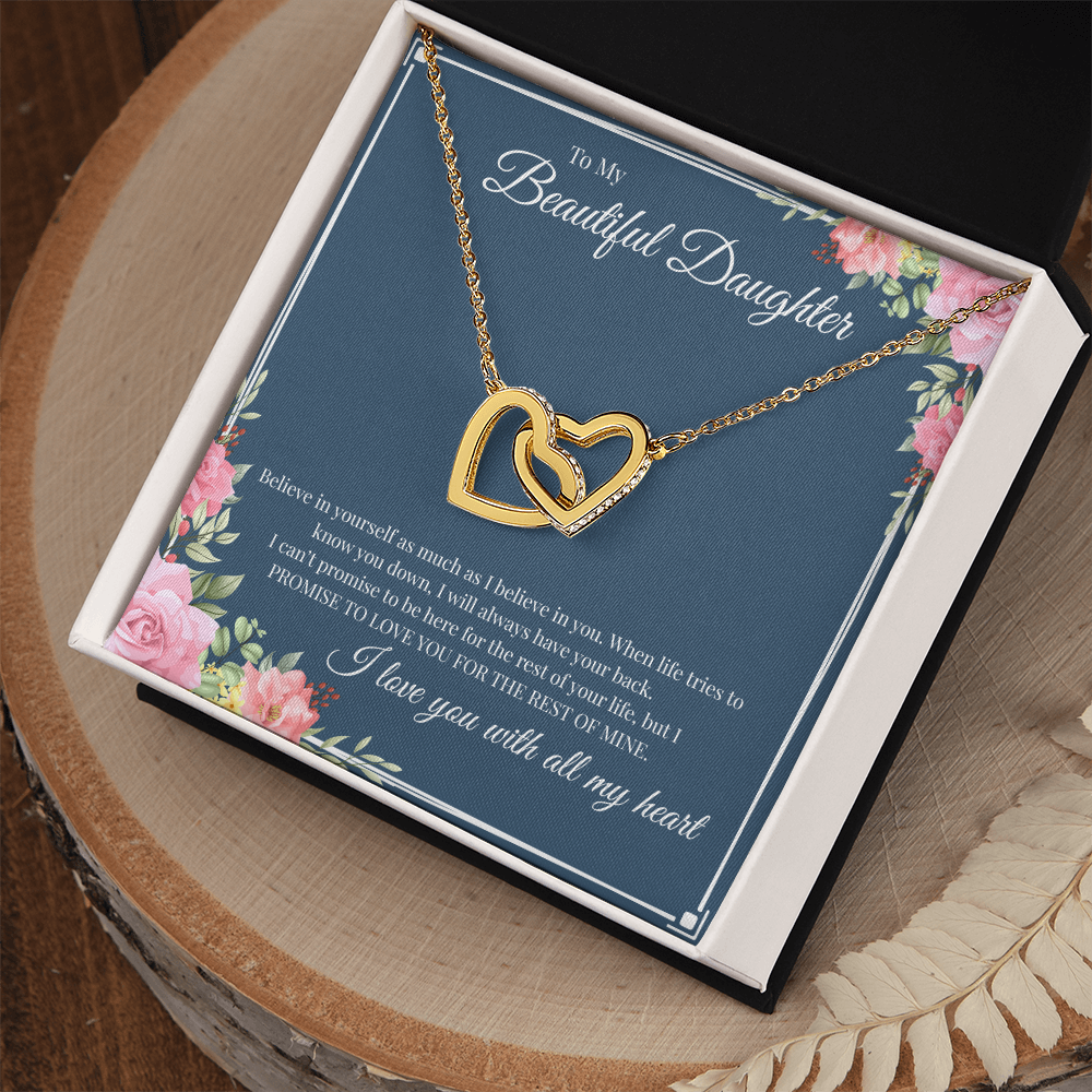 To My Beautiful Daughter | Interlocking Hearts Necklace