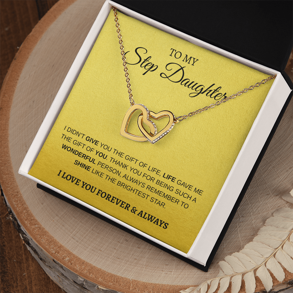 To My Step Daughter | Interlocking Hearts Necklace