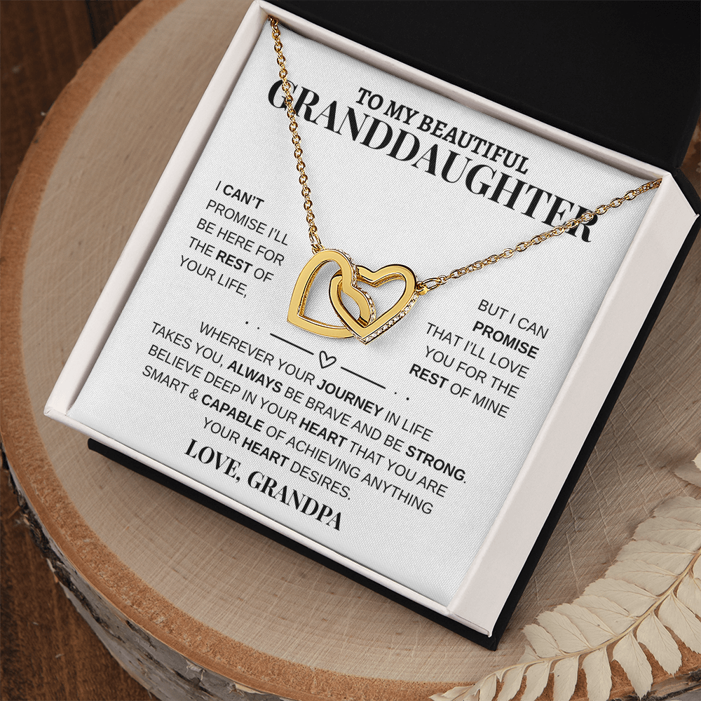 Gift To My Beautiful Granddaughter from Grandpa | Interlocking Hearts Necklace