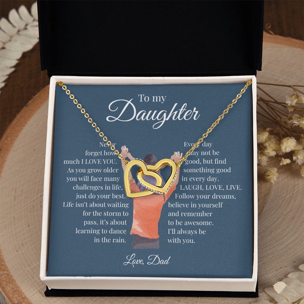To My Daughter | Interlocking Hearts Necklace