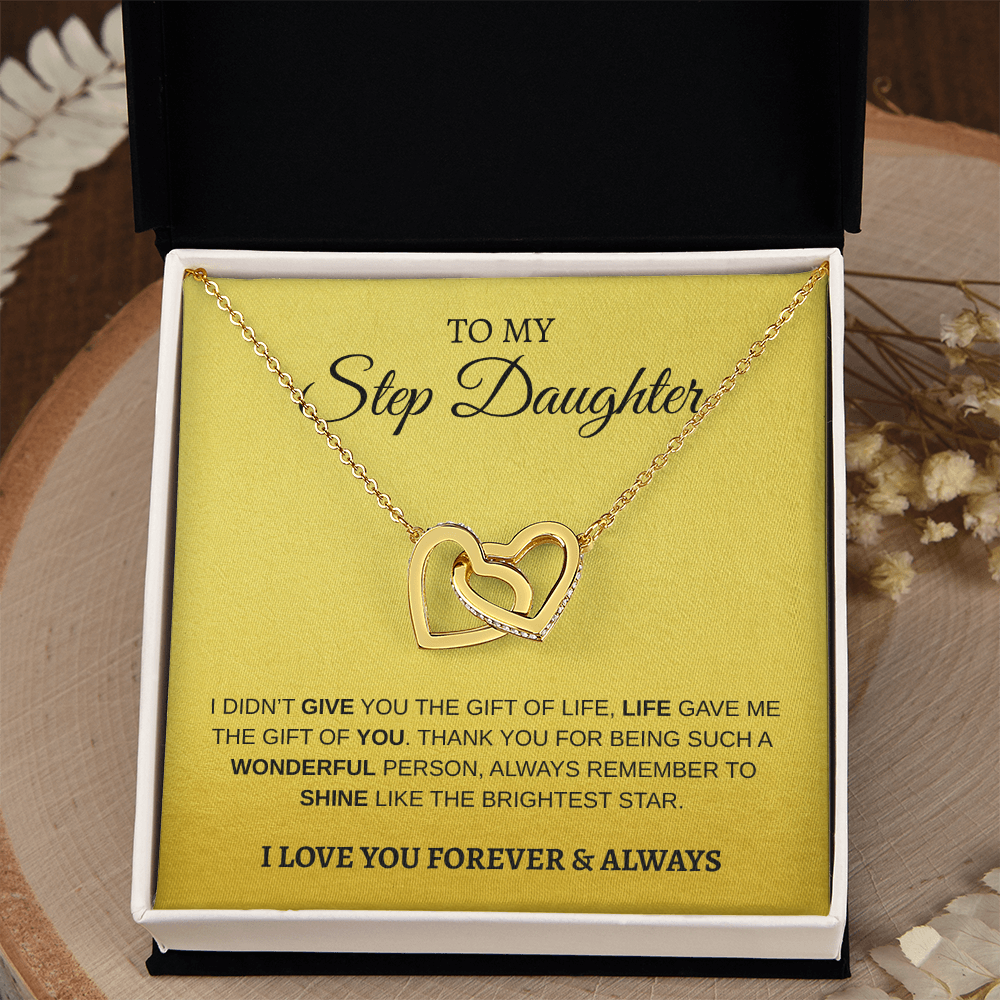 To My Step Daughter | Interlocking Hearts Necklace