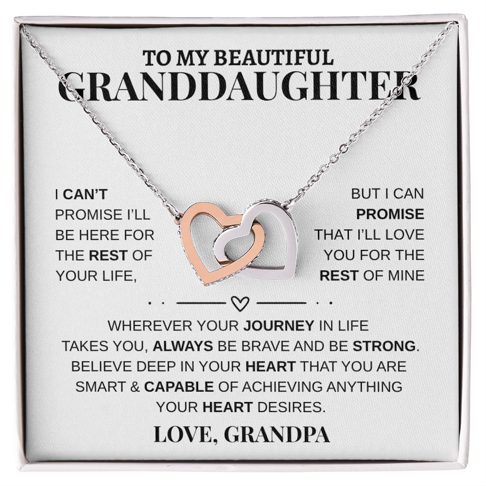 Gift To My Beautiful Granddaughter from Grandpa | Interlocking Hearts Necklace