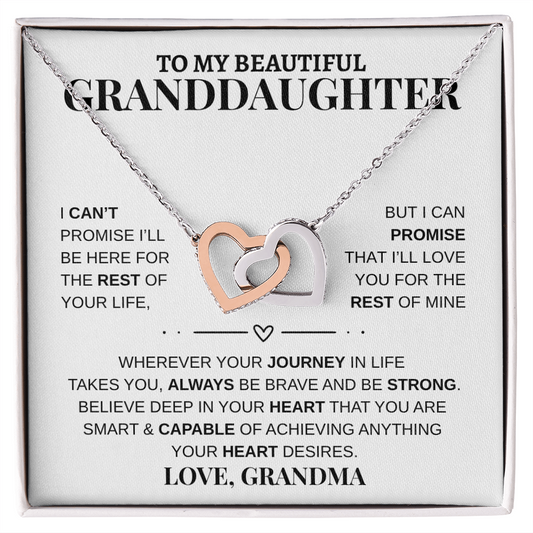 Gift To My Beautiful Granddaughter from Grandma | Interlocking Hearts