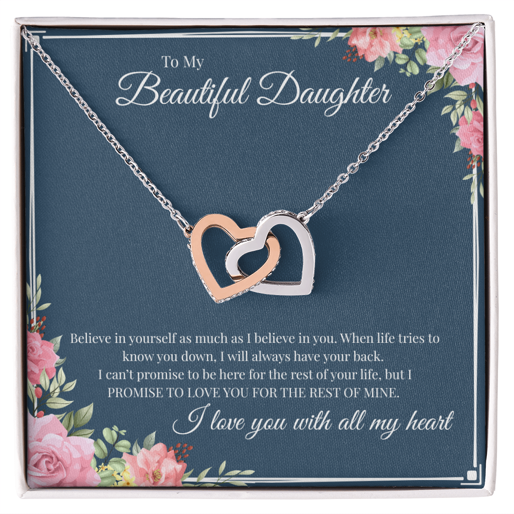 To My Beautiful Daughter | Interlocking Hearts Necklace