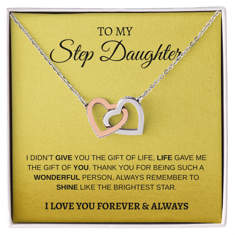 To My Step Daughter | Interlocking Hearts Necklace