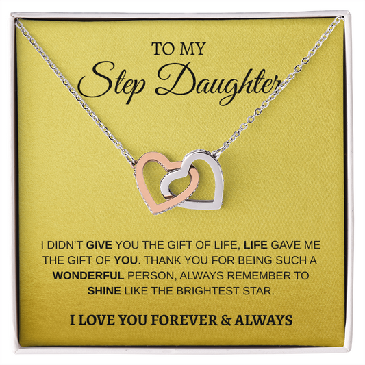 To My Step Daughter | Interlocking Hearts Necklace
