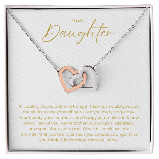 To My Daughter | Interlocking Hearts Necklace