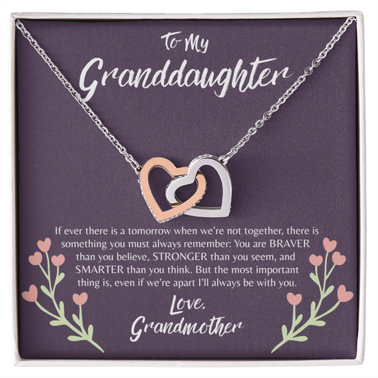 To My Granddaughter from Grandmother | Interlocking Hearts Necklace