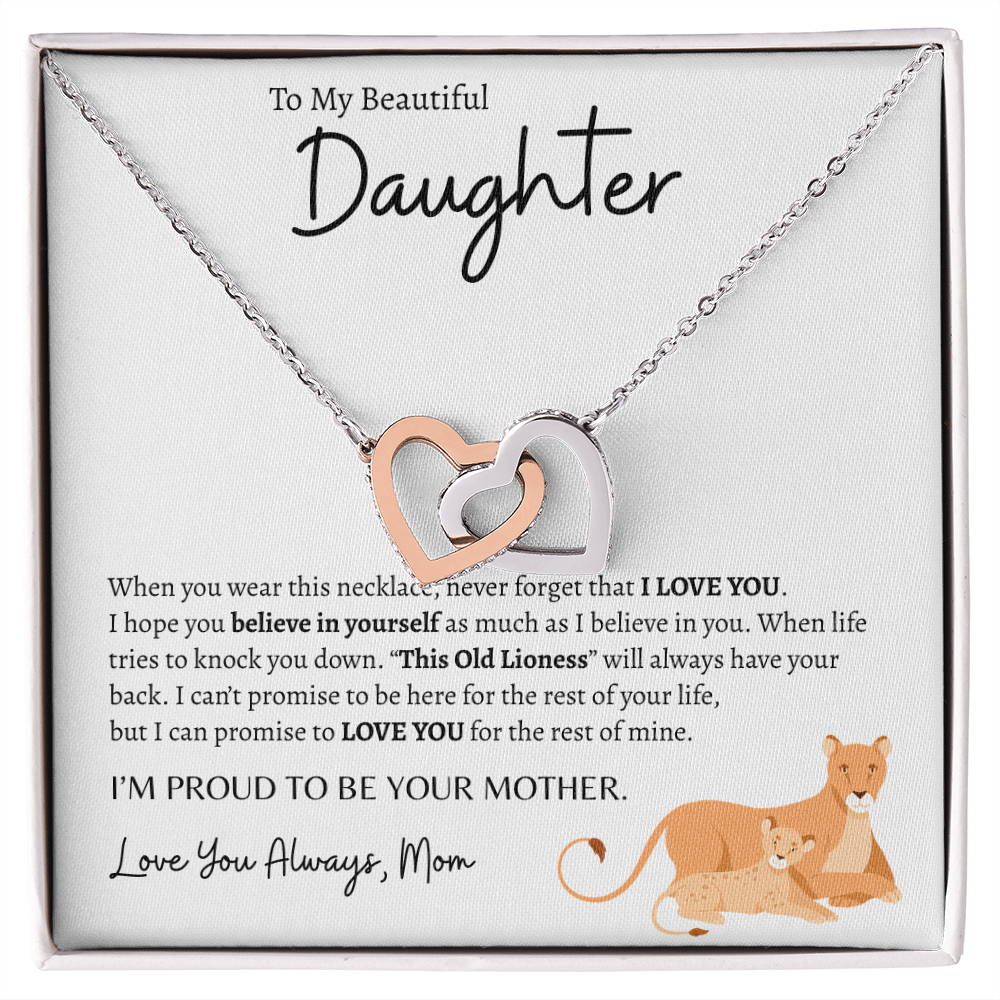 To My Beautiful Daughter | Interlocking Hearts Necklace