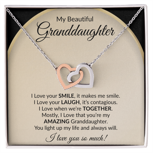 My Beautiful Granddaughter | Interlocking Hearts Necklace