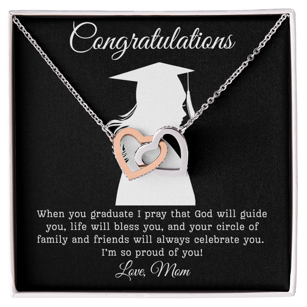 Congratulations (Daughter) Love Mom | Interlocking Hearts