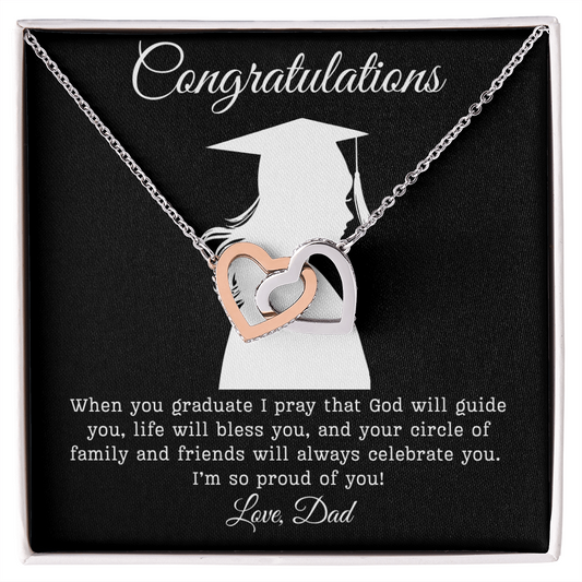Congratulations (Daughter) Love Dad | Interlocking Hearts