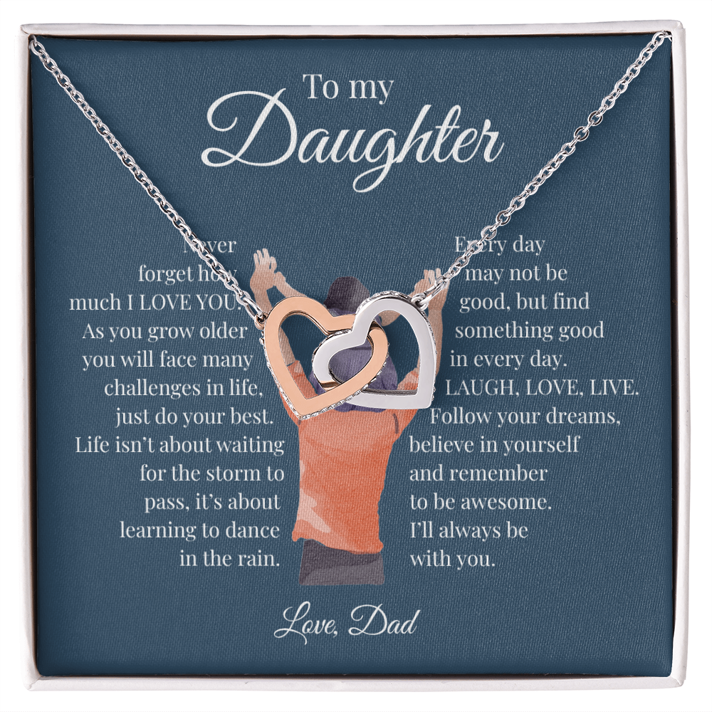 To My Daughter | Interlocking Hearts Necklace