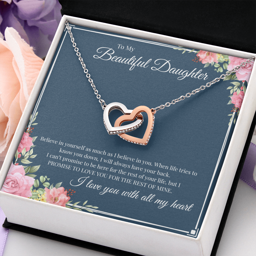 To My Beautiful Daughter | Interlocking Hearts Necklace