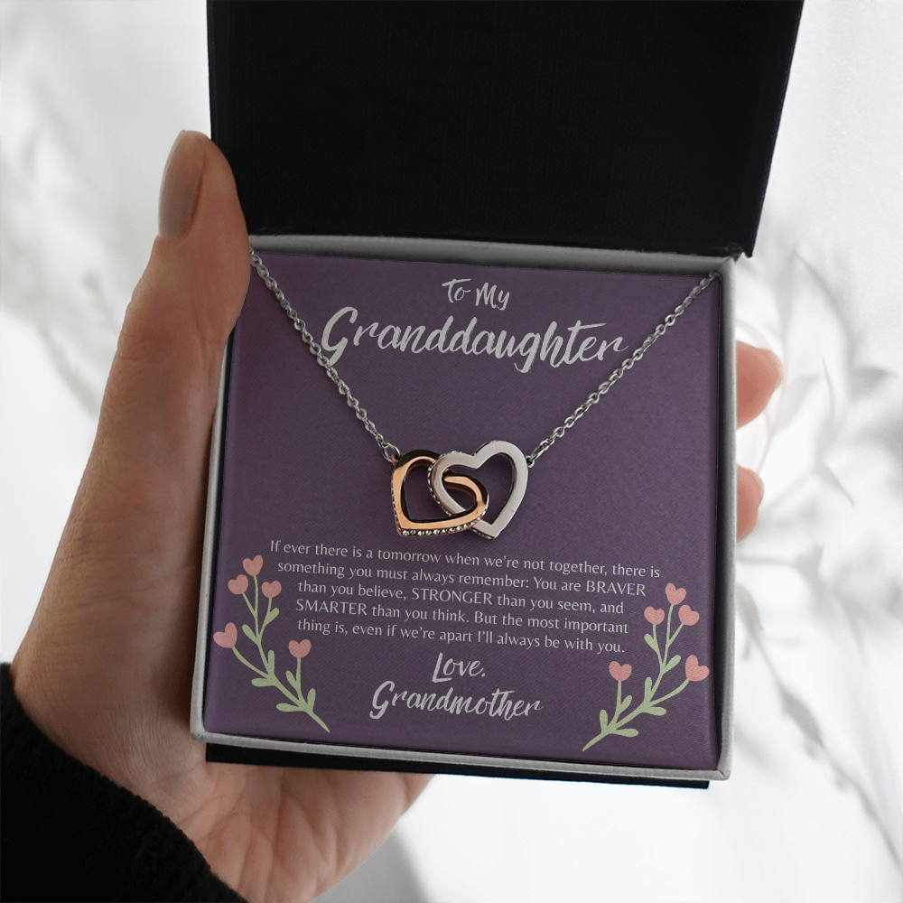 To My Granddaughter from Grandmother | Interlocking Hearts Necklace
