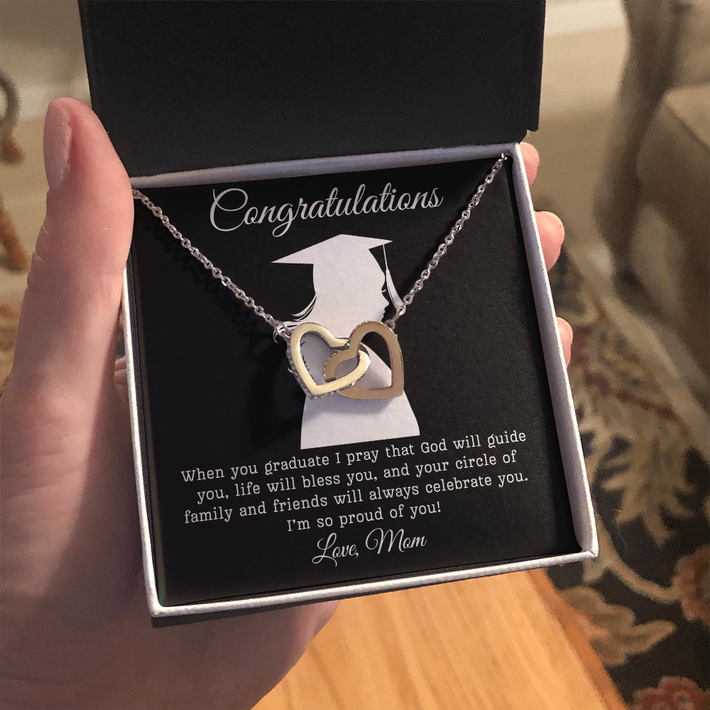 Congratulations (Daughter) Love Mom | Interlocking Hearts