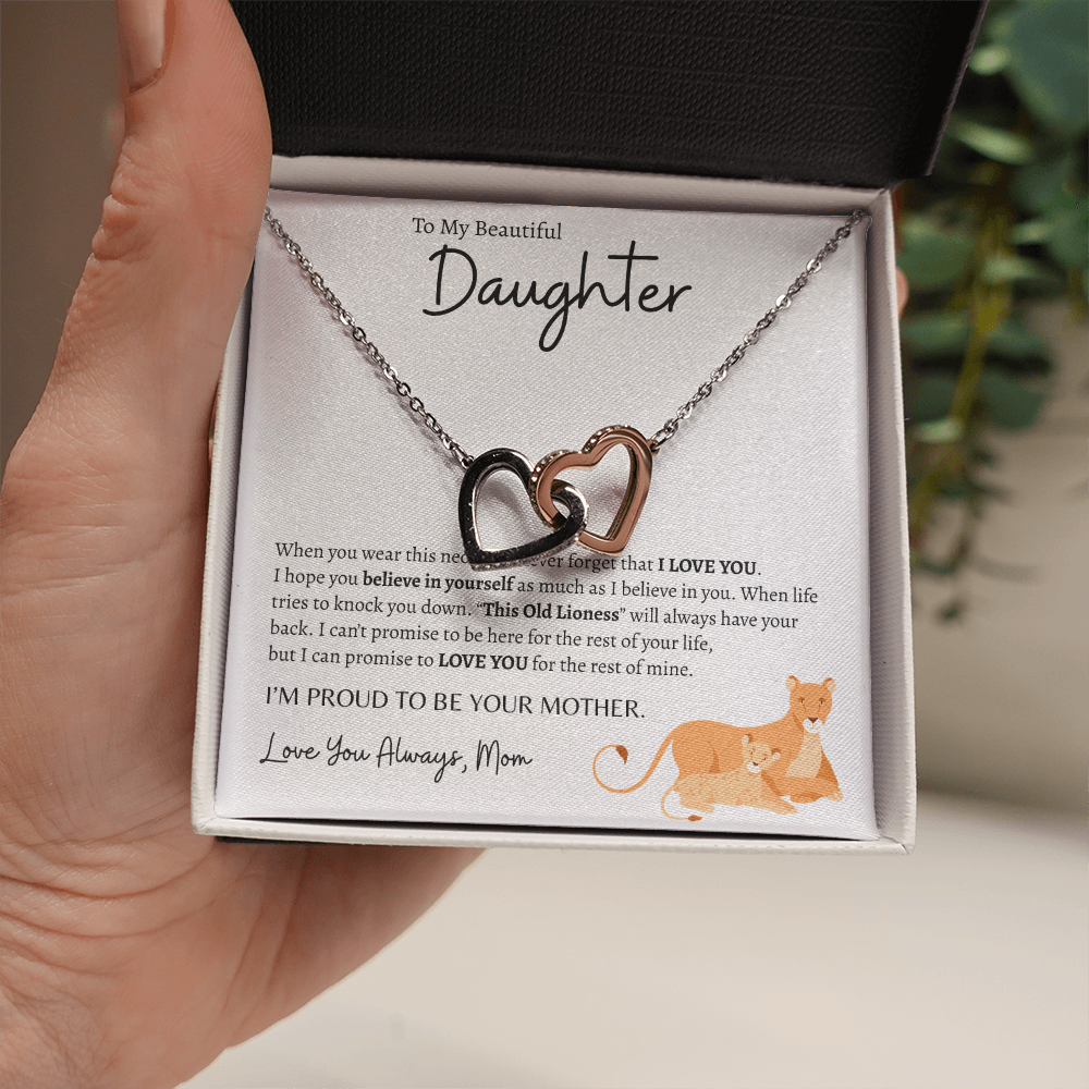 To My Beautiful Daughter | Interlocking Hearts Necklace