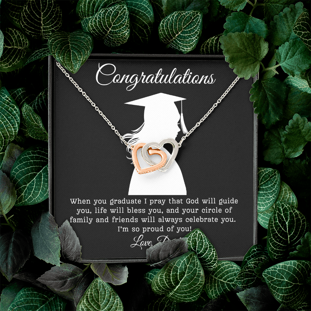 Congratulations (Daughter) Love Dad | Interlocking Hearts