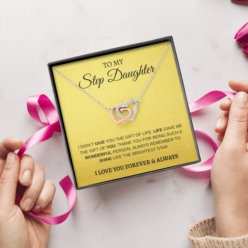 To My Step Daughter | Interlocking Hearts Necklace