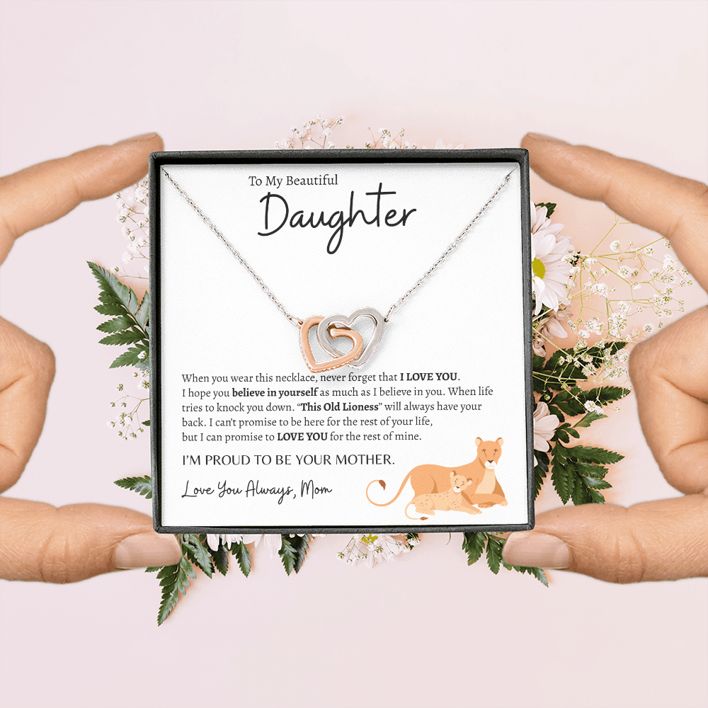 To My Beautiful Daughter | Interlocking Hearts Necklace