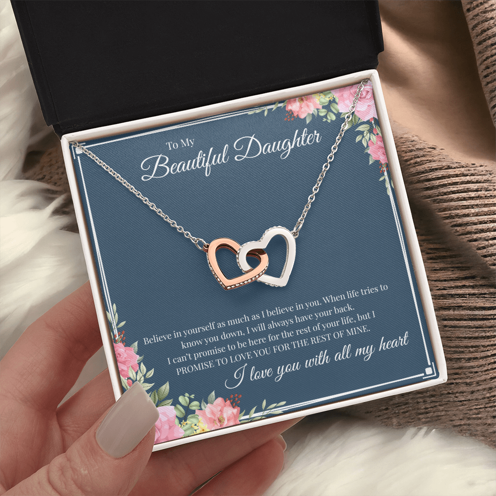 To My Beautiful Daughter | Interlocking Hearts Necklace