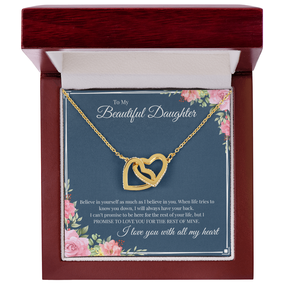 To My Beautiful Daughter | Interlocking Hearts Necklace