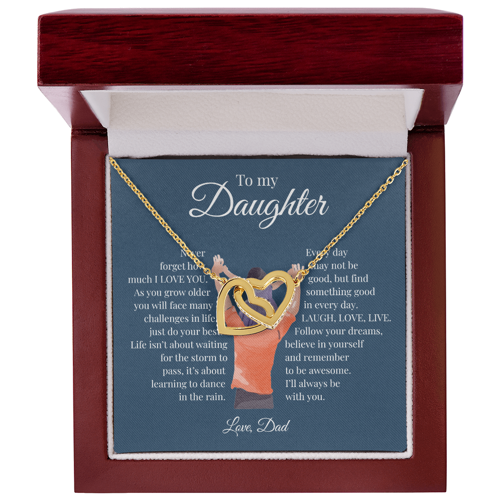To My Daughter | Interlocking Hearts Necklace
