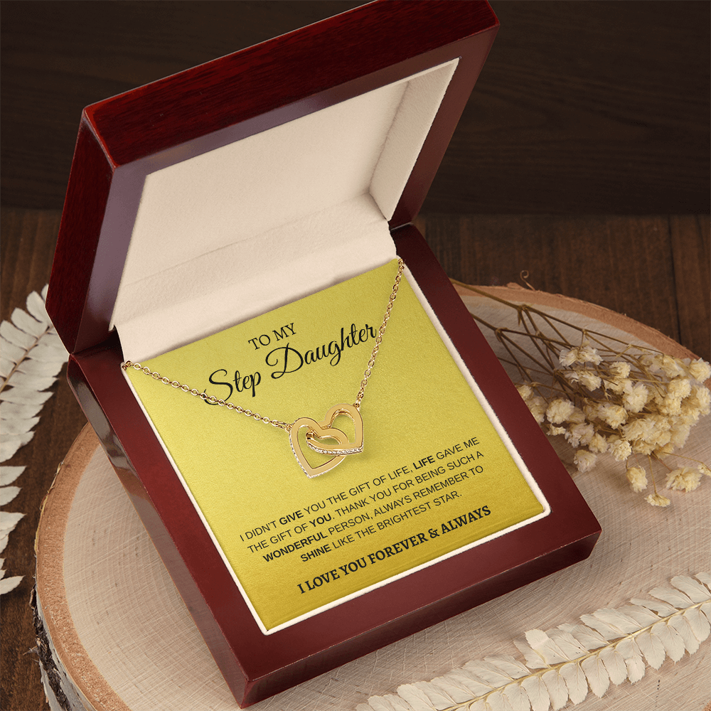 To My Step Daughter | Interlocking Hearts Necklace