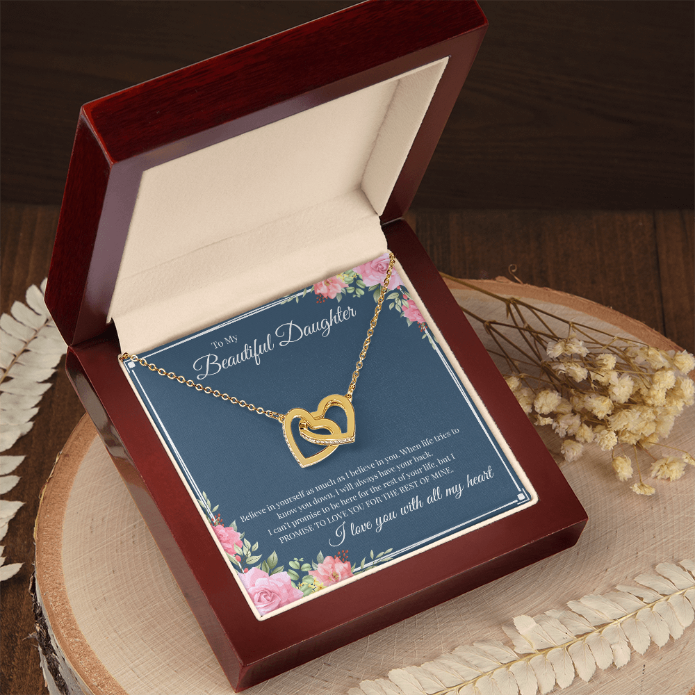 To My Beautiful Daughter | Interlocking Hearts Necklace