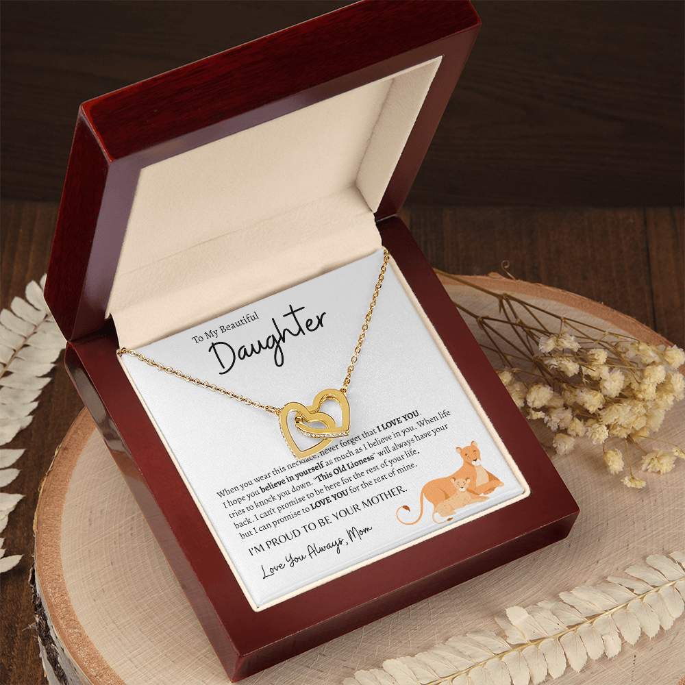 To My Beautiful Daughter | Interlocking Hearts Necklace