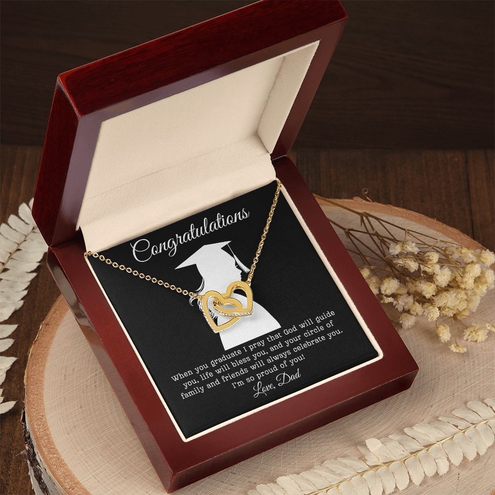 Congratulations (Daughter) Love Dad | Interlocking Hearts