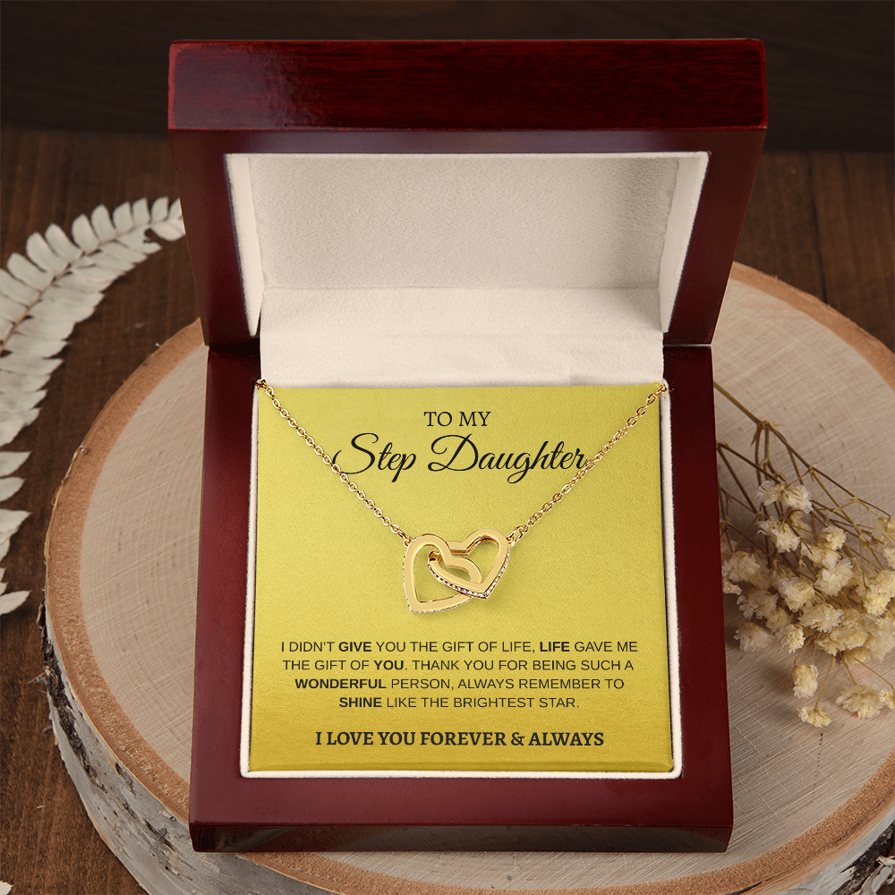 To My Step Daughter | Interlocking Hearts Necklace