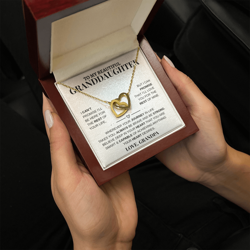 Gift To My Beautiful Granddaughter from Grandpa | Interlocking Hearts Necklace